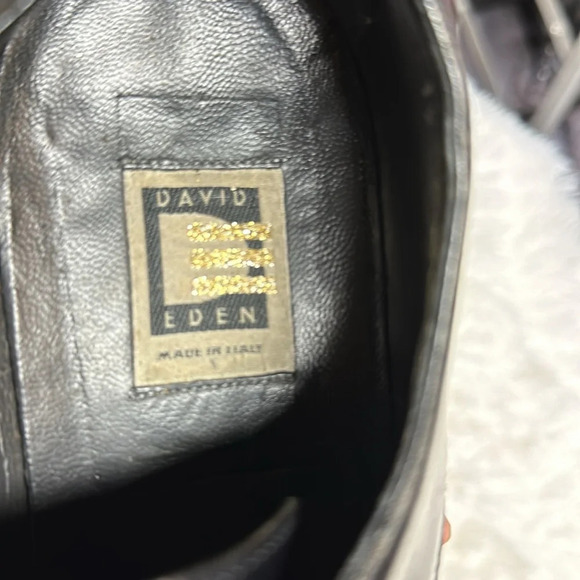 Men\'s David Eden Oxfords Dress Shoes Size 12 Black Full Genuine Leather Italy main image 4